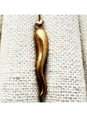 14k Yellow Gold Lucky Italian Charm Pendant Unisex 1.5 Inch